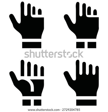 Collection of hand gestures including pointing upwards, extended index finger, open palm, and grasping motion, essential for user interface design.