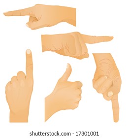 Collection of hand gestures. Vector illustration