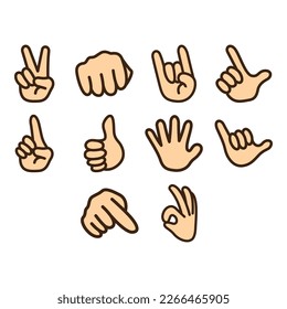 collection of hand icon vector