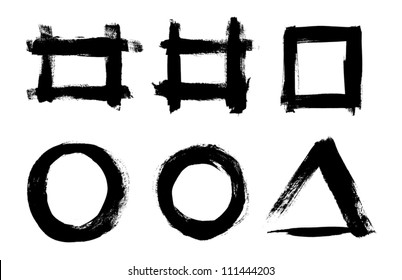 Collection of hand painted grunge vector frames