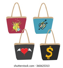 Collection of handbag vector