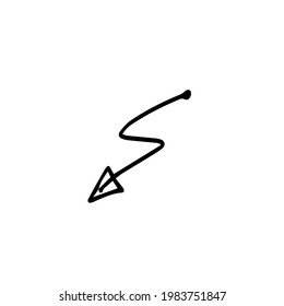Collection of hand-drawn arrows. set of black vector arrows. doodles isolated on white background