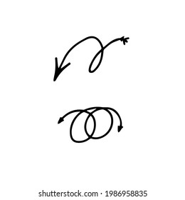 Collection of hand-drawn arrows. set of black vector arrows. doodles isolated on white background