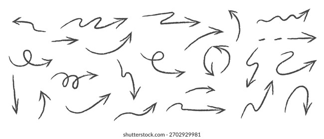 Collection of handdrawn arrows in various styles, pointing in different directions