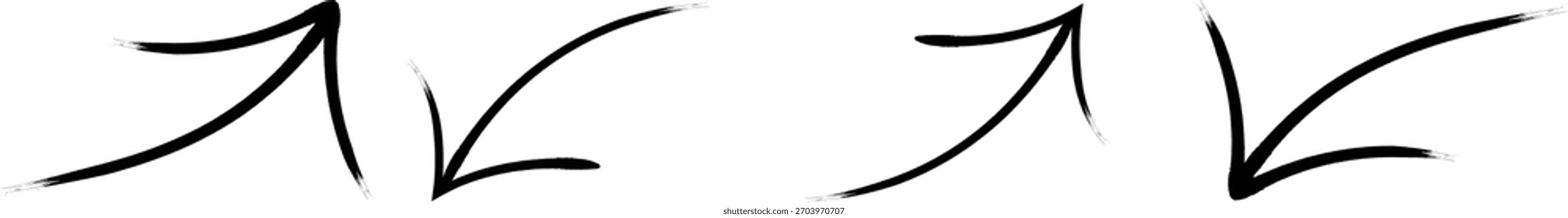 A collection of hand-drawn arrows in various styles pointing in different directions, symbolizing concepts like movement, direction, and progress