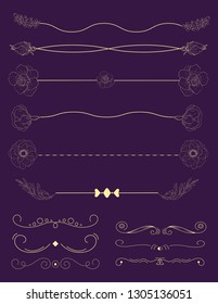 Collection of handdrawn borders.Unique swirls and dividers for your design. Vector label, ribbon,symbol, ornament, frames and scroll elements.