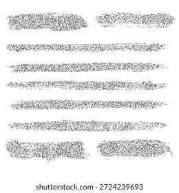 Uma coleção de traçados e linhas de pincel desenhados à mão e angustiados em um estilo monocromático e texturizado, perfeito para elementos de design gráfico.