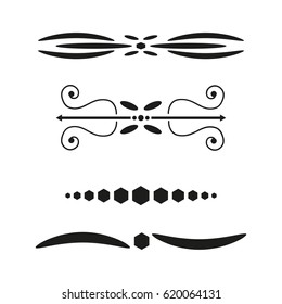 Collection of handdrawn dividers borders made vector illustration.