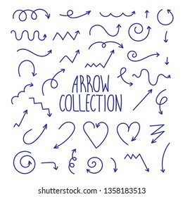 Collection of hand-drawn doodle arrows