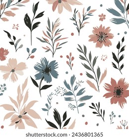 A collection of hand-drawn flowers available in vector EPS 10 format.