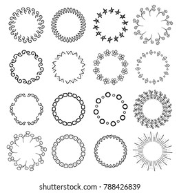 Collection of handdrawn frames. Unique frames for your design. Vector frames.