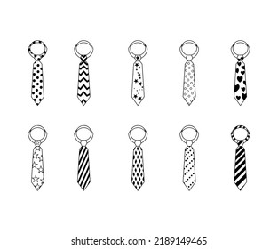 Collection of Hand-drawn Necktie Male Illustrations 