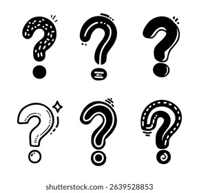 Collection of Hand-Drawn Question Marks