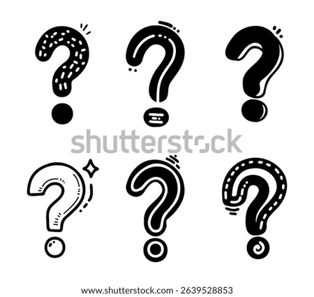 Collection of Hand-Drawn Question Marks