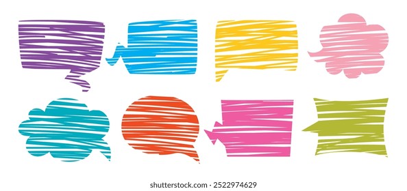 Collection Of Handdrawn Speech Bubbles