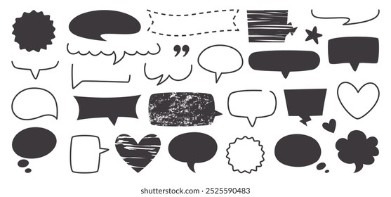 Collection Of Handdrawn Speech Bubbles
