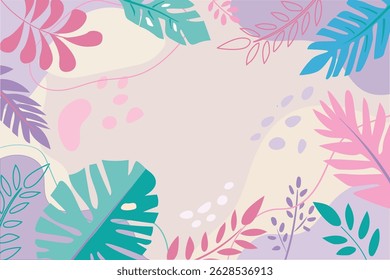 The collection of hand-drawn tropical leaves, each with intricate details and unique shapes. The black and white design captures the serene beauty of nature's foliage.