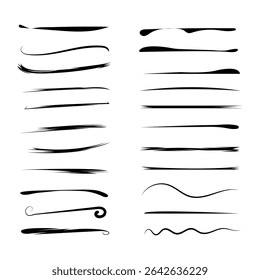 Collection of HandDrawn Underlines, Swirls, and Lines Graphic Design Elements