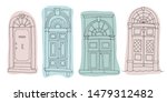 Collection of hand-drawn venetian doors