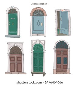 Collection of hand-drawn venetian doors