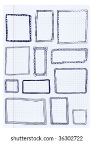 Collection of handdrawn victorian frames in vector