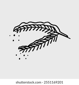 Collection of hand-drawn winter elements for outdoor adventure themes. Vector hand drawn illustration in freehand style