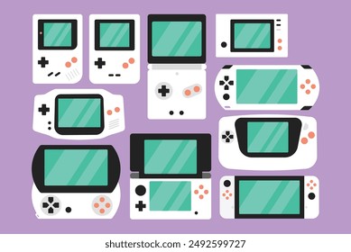 Collection of handheld video game consoles
