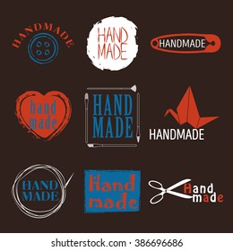 Collection of handmade logos made in vector. Labels, Badges and Design Elements in Vintage Style