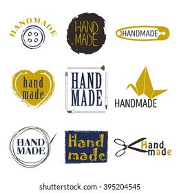 Collection of handmade logos made in vector. Labels, Badges and Design Elements in Vintage Style
