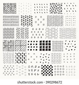 Collection of handmade seamless textures. Perfect as background for greeting cards, business cards, covers, and more. Everything made by hand.