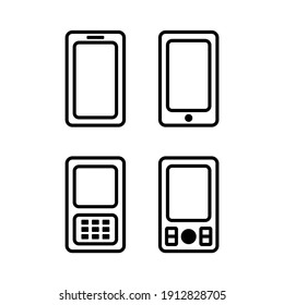 collection of handphone line icons. on a white background. suitable for web icon, web design, logo design