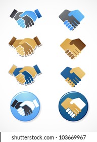 collection of handshake icons and elements