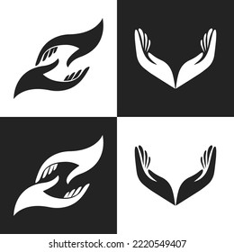 Collection Of Handshake Sillhouette Vector. Pack Of Outline Hand Vector