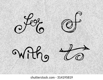 Collection of handwritten catchwords. Vector illustration