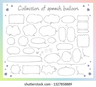 A collection of handwritten style speech balloons. These are lines only.