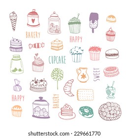 Collection Happy Bakery design colorful  background