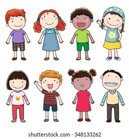 Collection of happy children