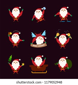 Collection of Happy Christmas Santa Claus Playing Pose Activity For Xmas Day