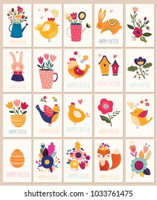 Collection of Happy Easter cards and tags