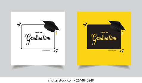 Collection of happy graduation design vector illustration. Celebration graduation day background