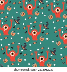 Collection of happy halloween patterns suitable for textile design and wrapping paper