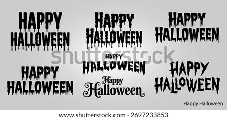 collection of Happy Halloween Text.Stylish design of Happy Halloween vector lettering.Happy Halloween Text Banner,Vector 