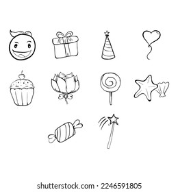 collection of happy icon vector