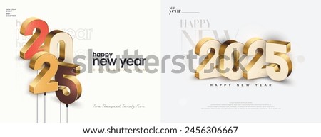 Collection of Happy New Year 2025 Designs. Elegant and beautiful poster designs. Vector premium design for a 2025 poster, card, calendar and social media post.