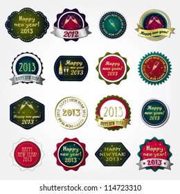 Collection of happy new year labels