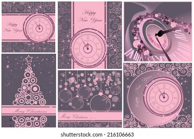 Collection of Happy New Year and Merry Christmas backgrounds