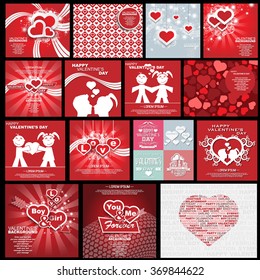 COLLECTION HAPPY VALENTINE'S DAY BACKGROUND HEART BOY GIRLS AND LOVE