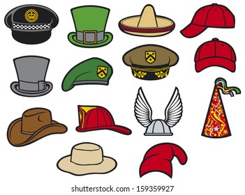 collection of hats 