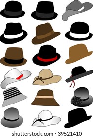 collection of hats