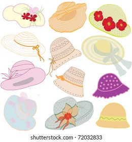 Collection of hats for woman